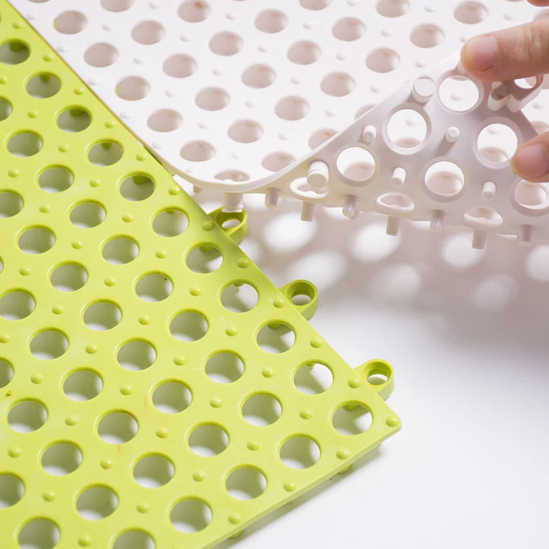 DIY Splice Soft PVC Split Joint Mat Plastic Floor Non-Slip Interlocking Drainage Mats for Bathroom Shower Deck Balcony Pool