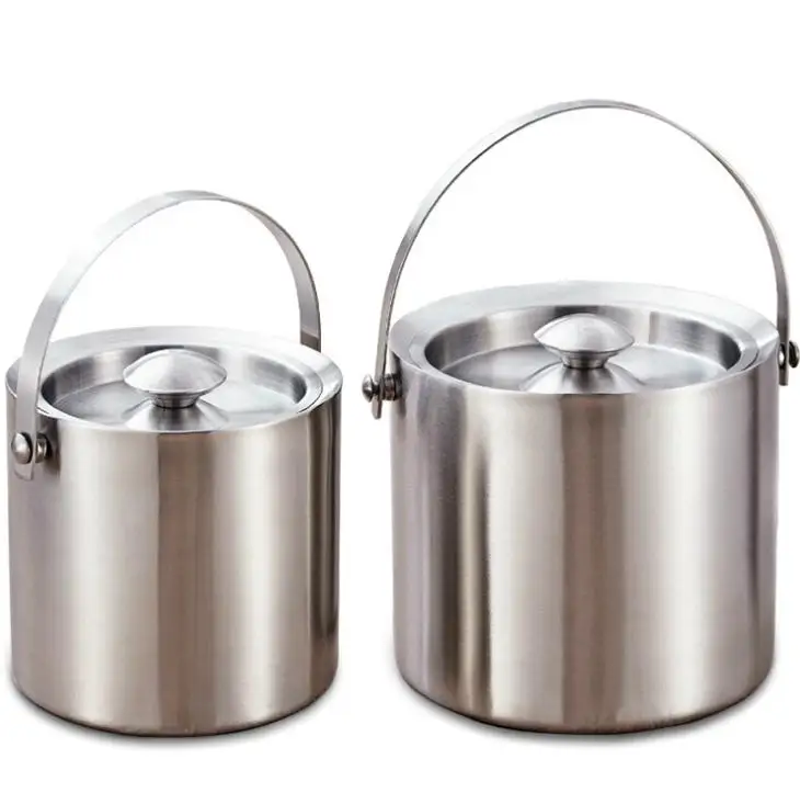 Портативный ведро для льда и красного вина Bar KTV с ручкой из нержавеющей стали 304, с двойными стенками, изолированное ведро для льда