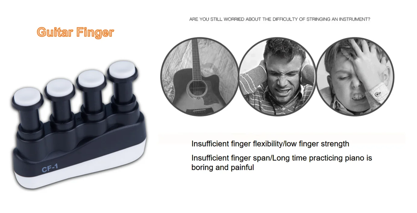 Comfortable Guitar Tuner with Simulated Strings Adjustable Tension Per Finger for Exercise Helps Develop Calluses-Conditioning