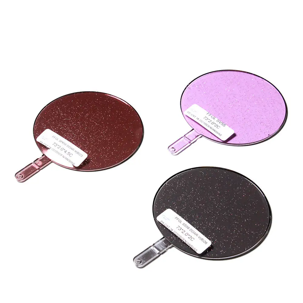 2024 Custom Silver Glitter Pink Coating Lenses Circle Lens Fashion Sunglasses Lens