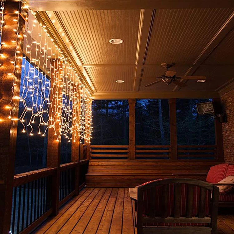 Curtain Fairy String Lights with Remote  8 Modes Waterproof USB Plug in Copper Wire Lights for Window Wall Bedroom Wedding Party