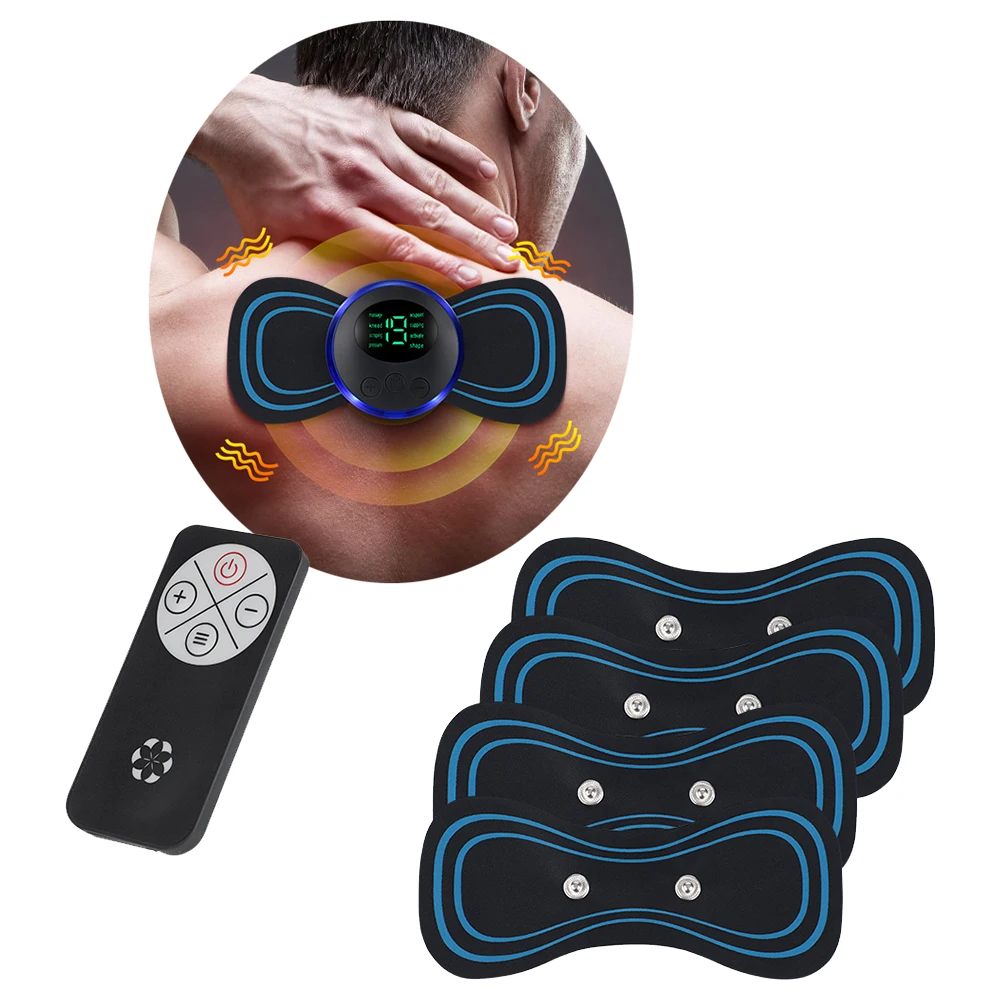 USB Rechargeable TENS Body Massage Patch Electric EMS Pulse Massager Pads for Shoulder Neck Back Legs