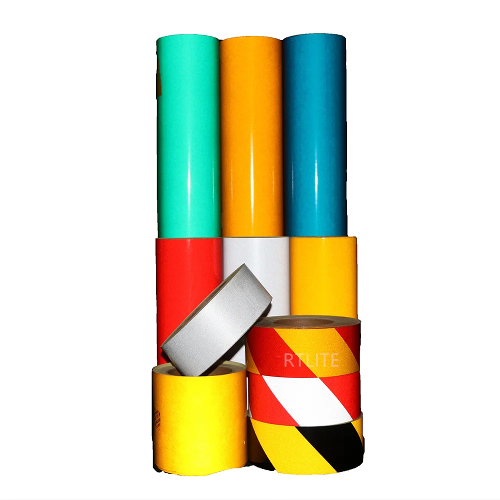 Commercial Grade Self Adhesive Advertisement Grade Glass Bead Reflective Vinyl Sticker Sheeting Rolls