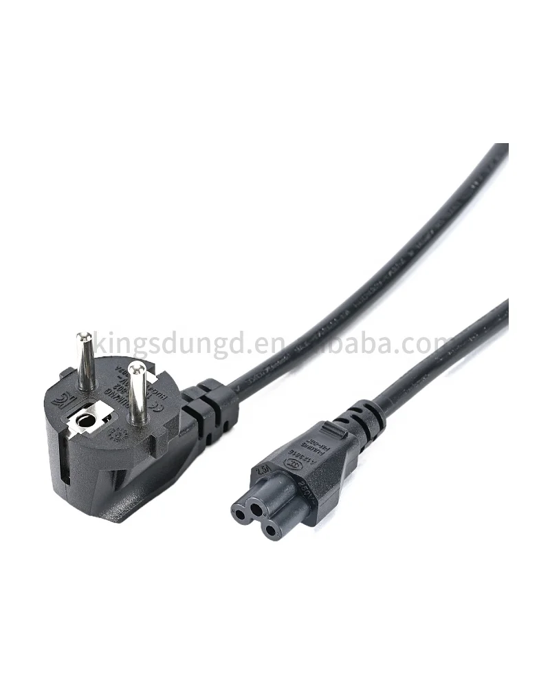 Euro C5 Socket European Cable Cloverleaf CE 7/7 Plug Power Extension Cord Iec320 C5
