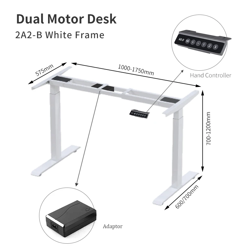 AF2(A)-E Dual Motor Modern Height Adjustable Electric Office Workstation Table Ergonomic Stand Up Adjustable Computer Desk Frame