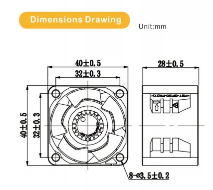 YDH4028B24G dc axial brushless cooling fan 24v 40x40x28