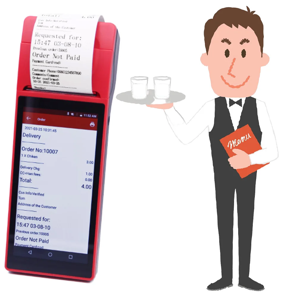 Android 10 4G Billing Pos Terminal Cash Handheld Mobile Android Order Pos Software Android  Pos Systems