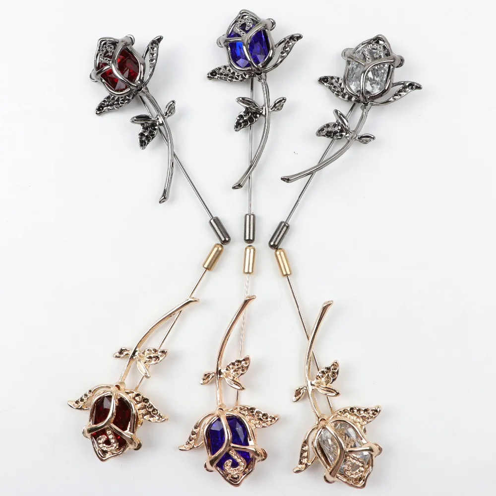 
Мужской продвинутый ретро-булавка, Золотое ювелирное изделие, брошь в виде цветка розы, банкетная булавка, булавка для воротника, аксессуар для рубашки, подарок 