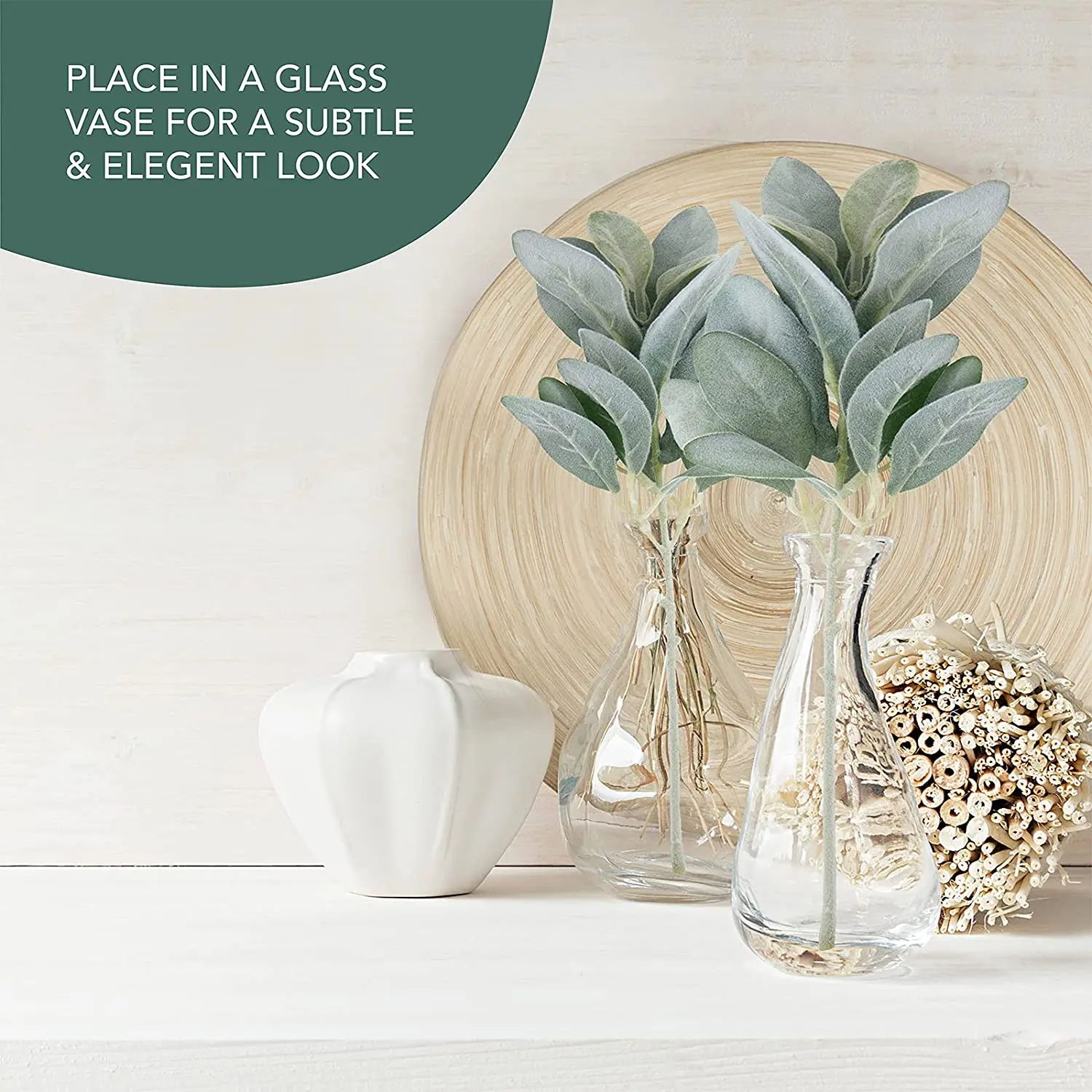 Faux Lambs Ear Stems Greenery For Wreath Making