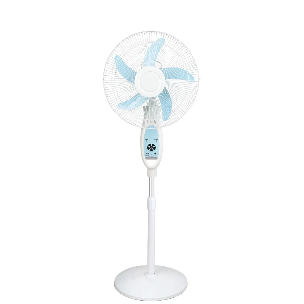 China Summer Modern Commercial 16 Inch Rechargeable Electric Solar Powered Standing Fan with LED Light Portable Manufacturer