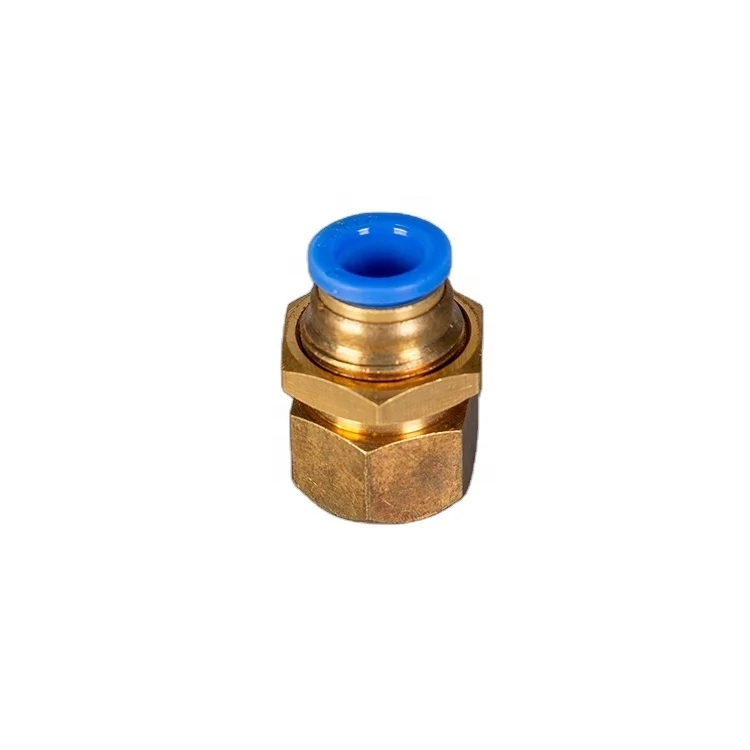 Pneumatic push in bulk head female push lock fittings