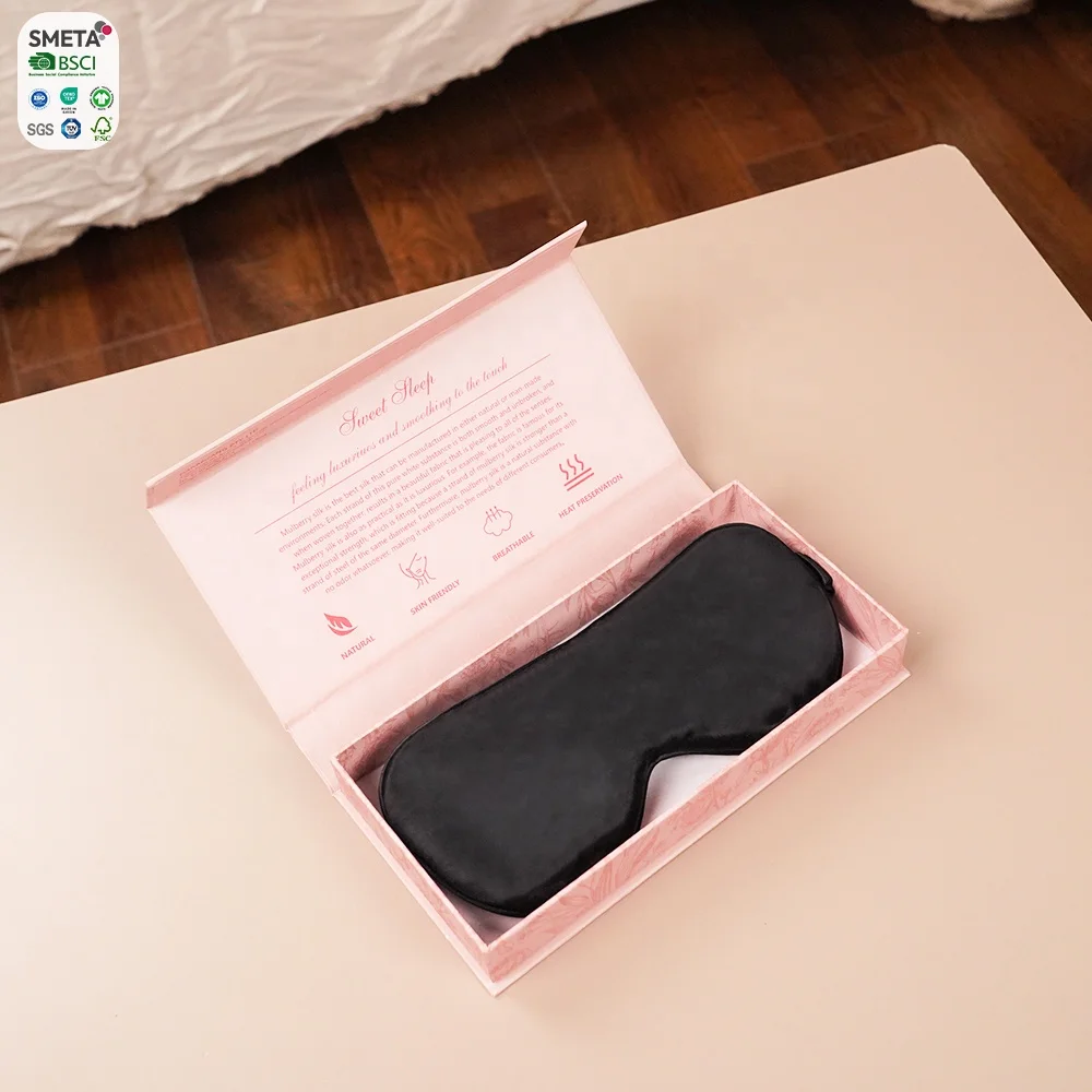 New Design Custom Logo Luxury 100% Mulberry Silk Eye Mask For Sleeping Use