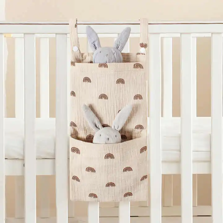 Hot Selling Baby Bed Hanging  Waterproof Newborn Crib Organizer Diaper Caddy Storage Bags