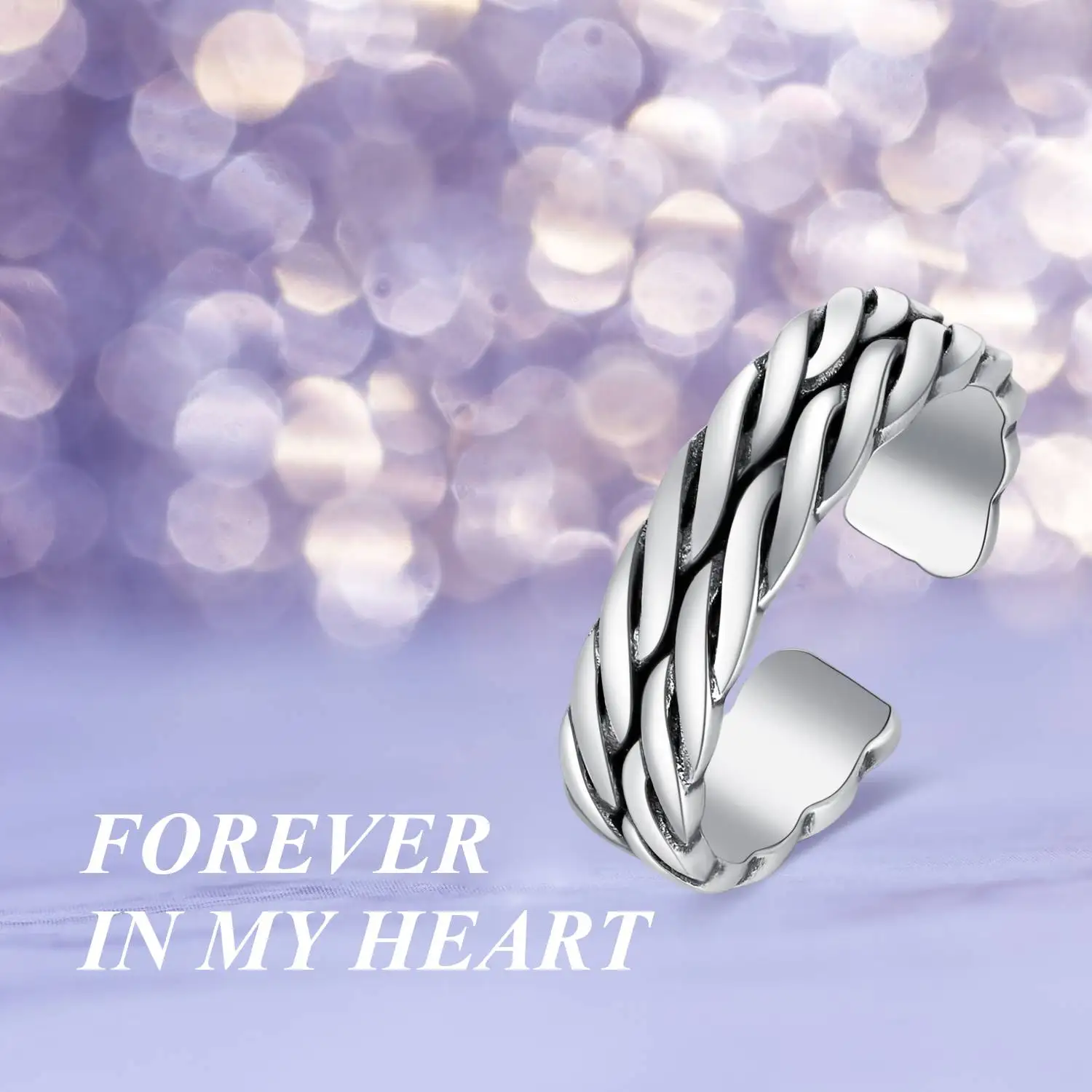 YFN Jewelry Wholesale 925 Sterling Silver Adjustable 5.3 mm 7# Open Ring for Women