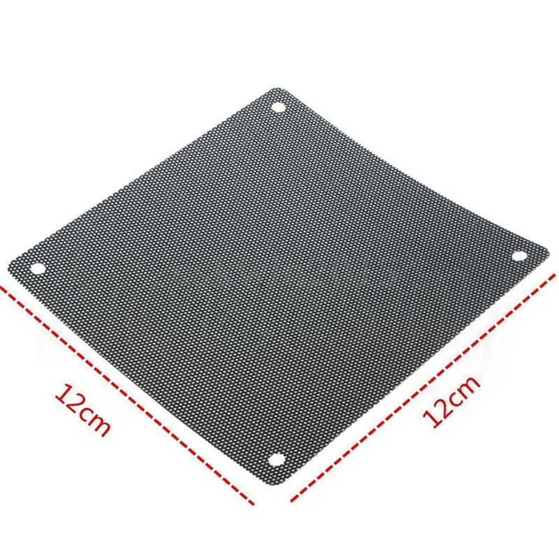 12cmx12cm Computer Cooling Fan Filter PVC 120mm PC Fan Case Dust Filter Strainer Dustproof Mesh Cuttable