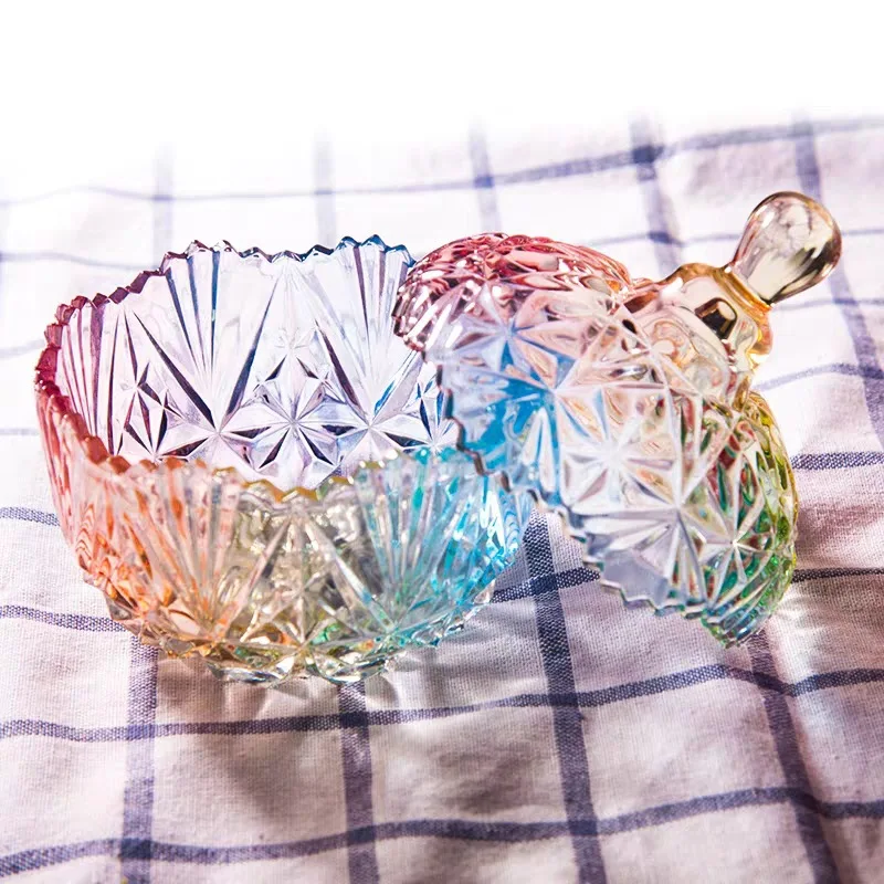 
Scented Luxury Candles Jars Rainbow Effect Electroplated Glass Jars 