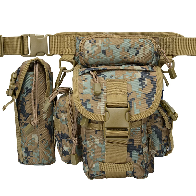 Amazon Hot Sale Military Water Bottle Pouch Travel Cycling Hiking Waist Packs Tactical Molle Drop Leg Bag