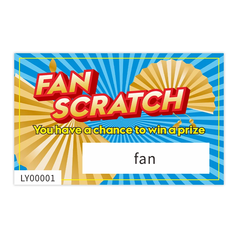 Factory price custom lottery ticket top quality business scratch card printing manufacturer Lottery Scratch Card