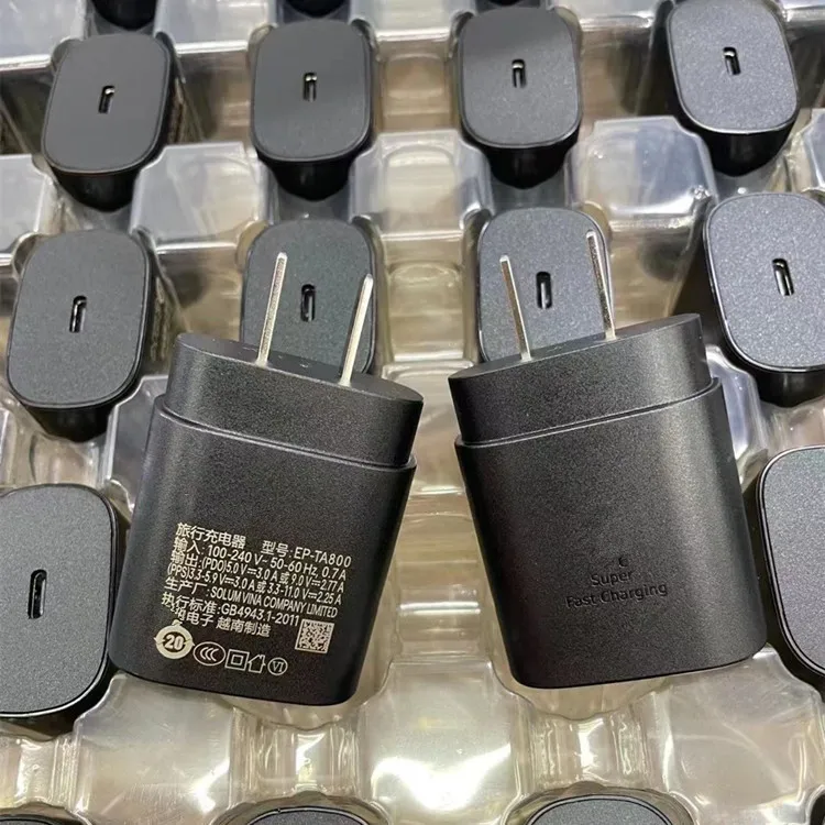 100% Genuine 25W PD Travel Adapter EP-TA800 Charger Original Fast Charging for Samsung Galaxy S22/S22 Ultra/S22+/S21/S21+/S21