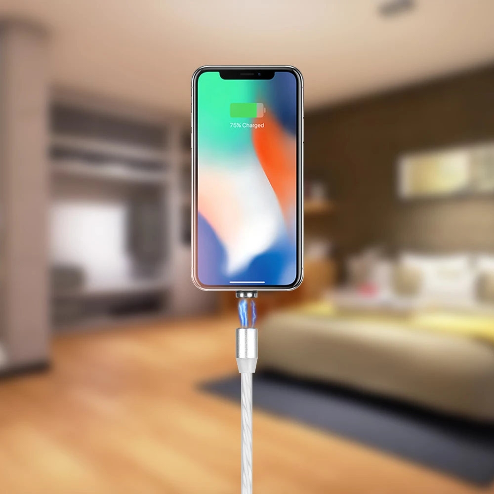 
Flowing Light Magnetic USB Cable Fast Charging USB Type C Charging Cord 
