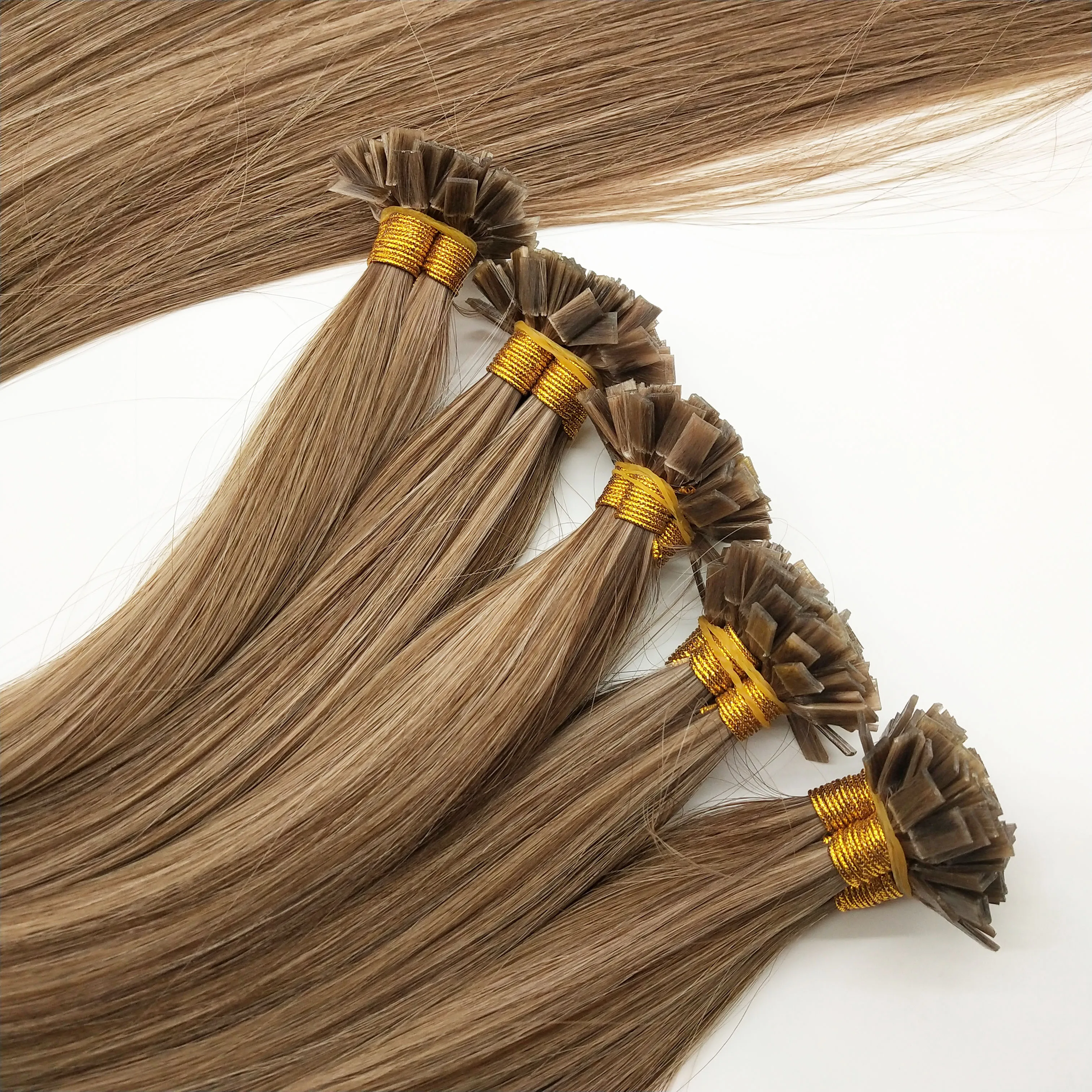 Italian Keratin Glue Hair Russian Double Drawn Human Hair Extensions Keratin Bonds K tip Flat tip Extensions