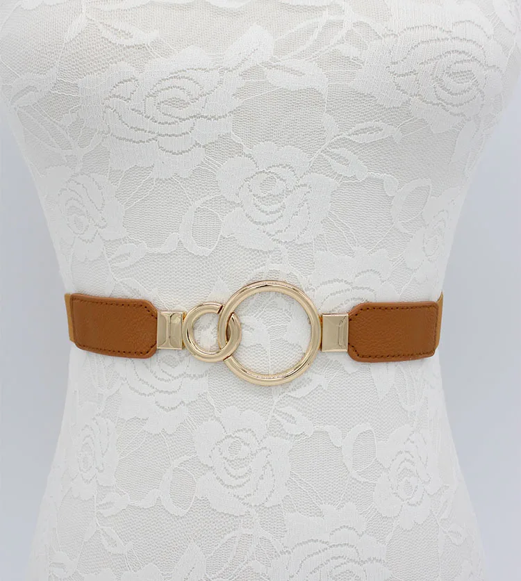 Black Belts Woman 2021 Leather Wide Elastic Ladies Belt For Dress Casual Card Buckle Belts