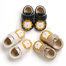 Wholesale Cheap PU Leather Animal Lion Casual soft prewalk infant baby shoes