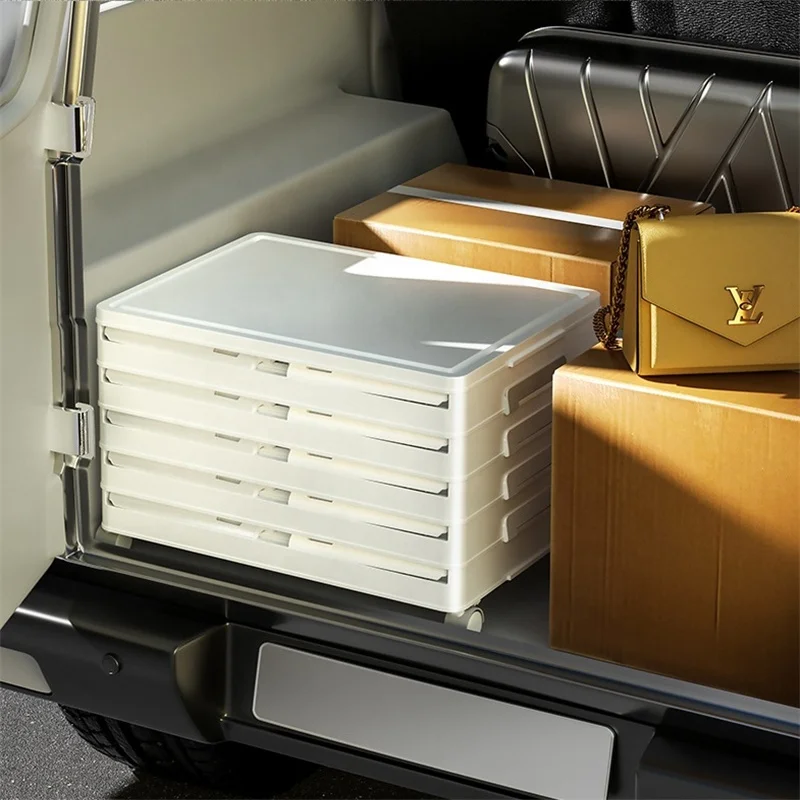 Muti-layer shoe organizer storage organiser for home Dustproof sneakers high wheels boxes Transparent folding shoe storage box