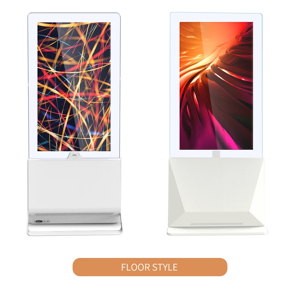 Floor Stand Indoor Advertising LCD Display Panel Touch Digital Signage Ultra Thin Media Player