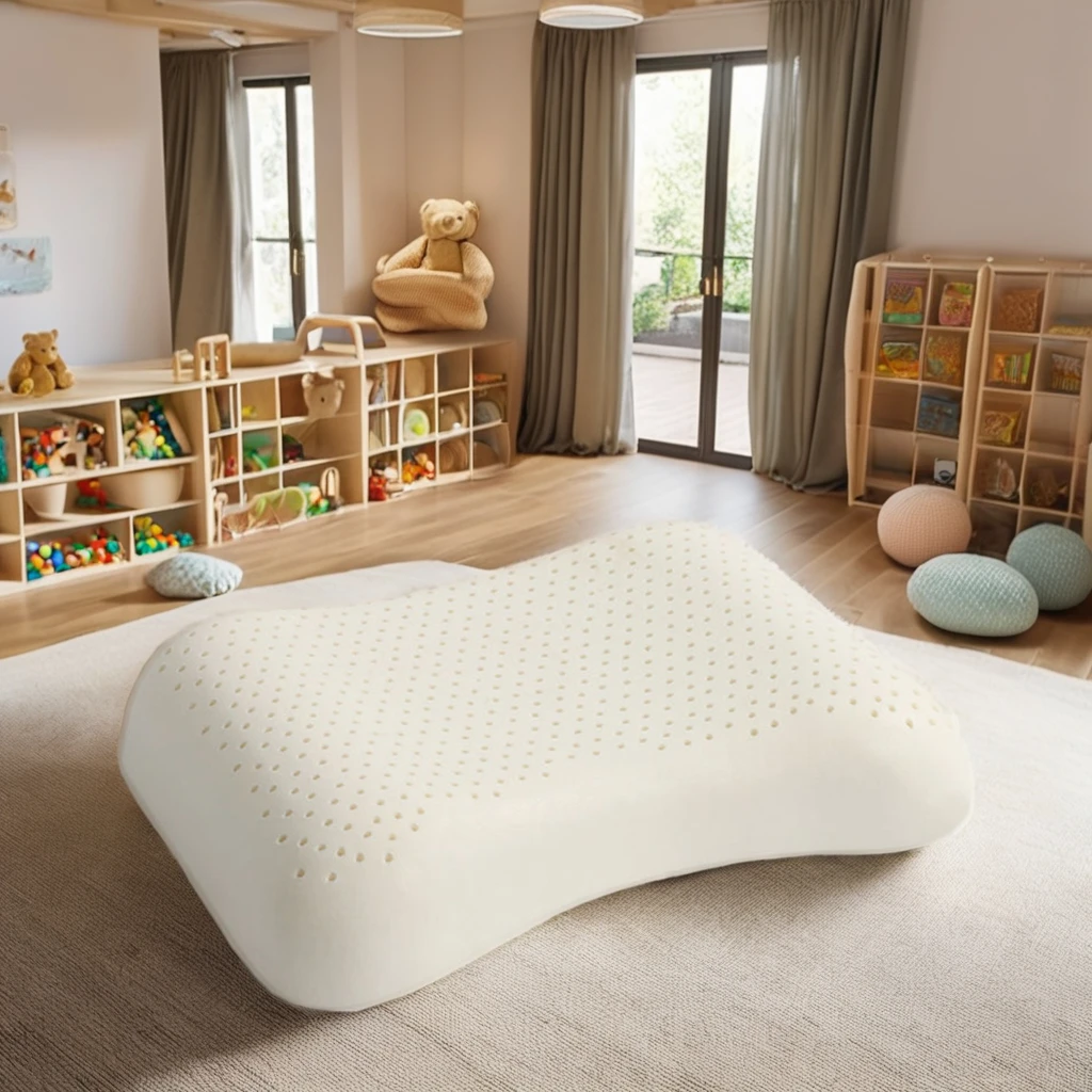 Customizable Kids Portable Natural Latex Foam Pillow Available in Various Designs Bedroom Furniture
