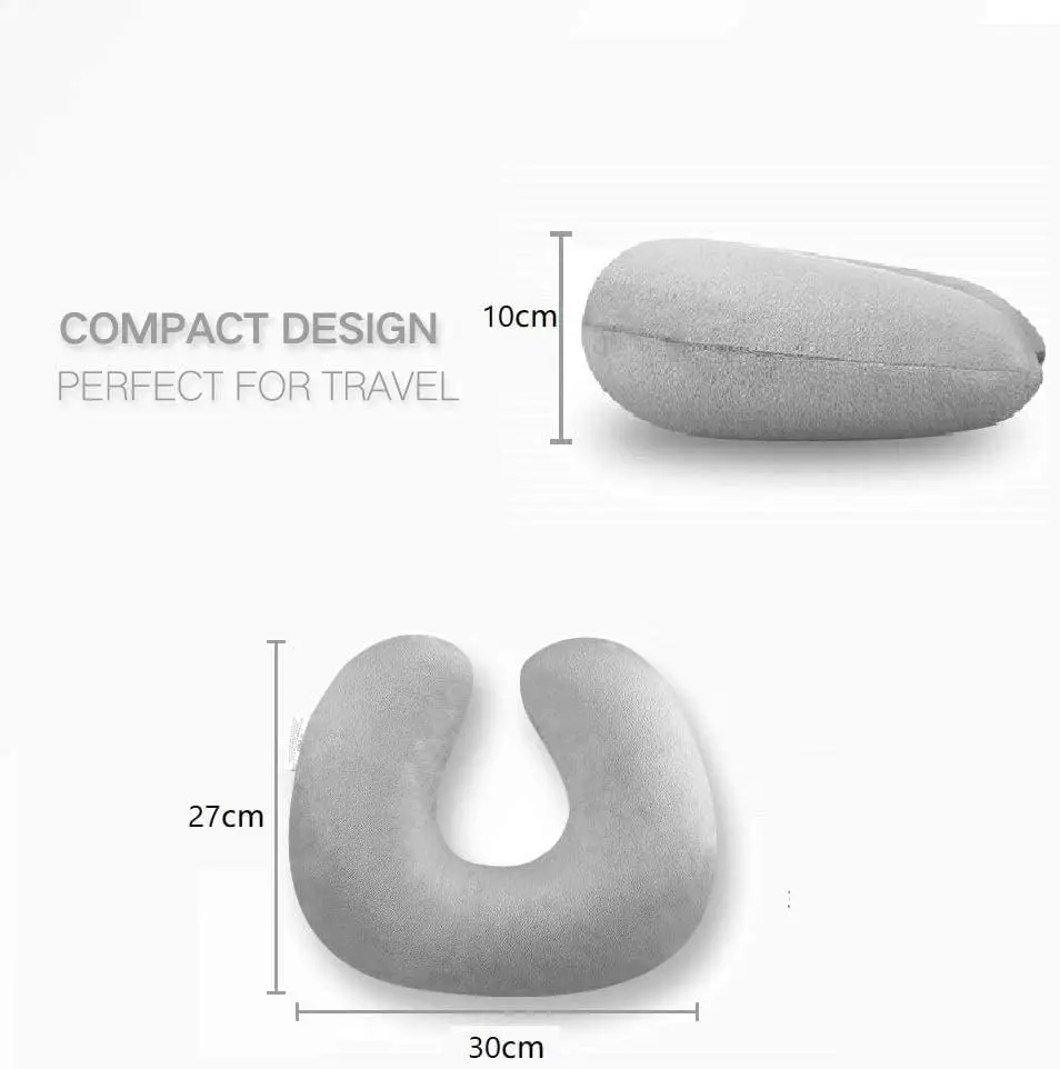 MOONZ Colorful Short plush coat PVC inflatable pillow outdoor U-shaped travel pillow Inflatable Blow up Neck Pillow