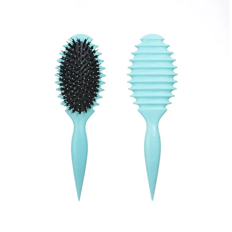 Biodegradable Detangled Define Styling Tangled Curly Round Hair brushes Hair Massage Cushion Curl Brush Boar Bristle Brush Combs
