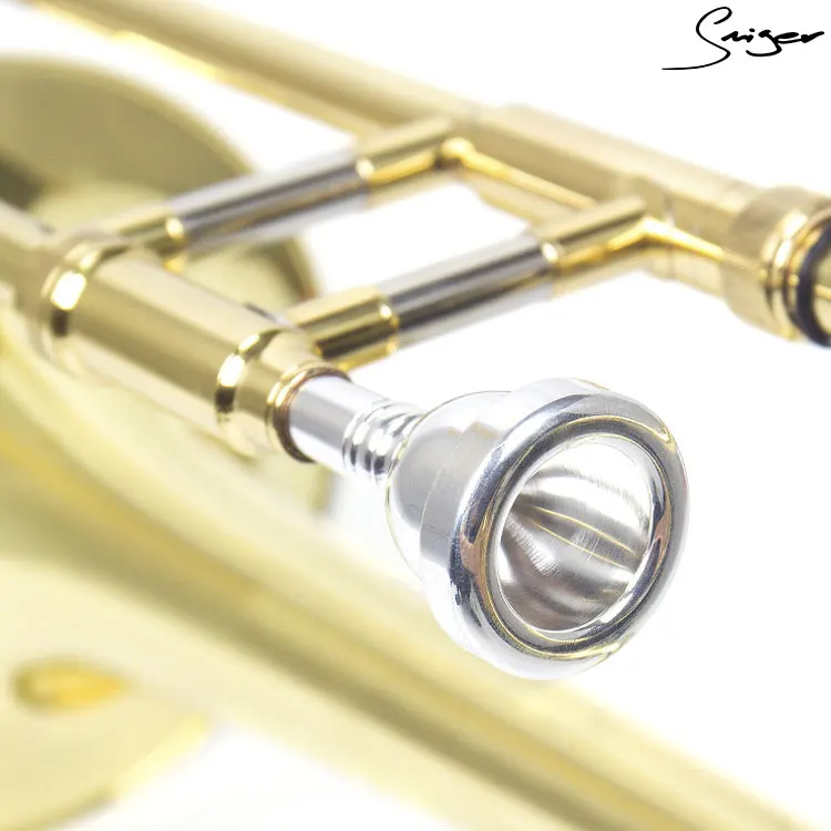 Wholase Trombone Bb with Case Accessories Gold Lacquer Tenor Alto Brass Wind Instrument Factory Price Straight Tubing Trombones