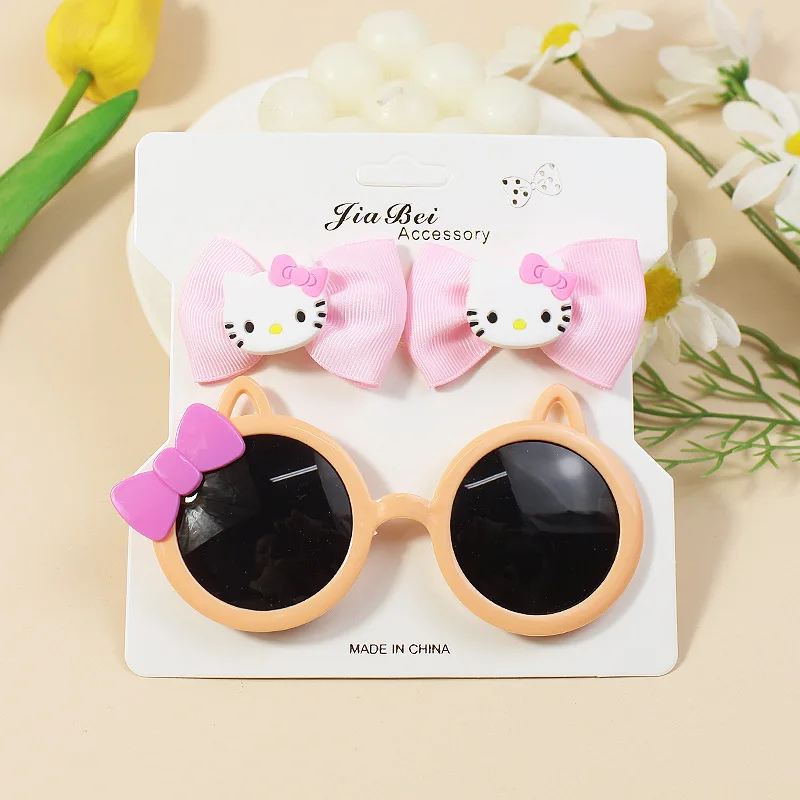 Cute Girls Headbands Hair Bows Clips Handmade Hair Sunglass Set for Infant Toddler Kids