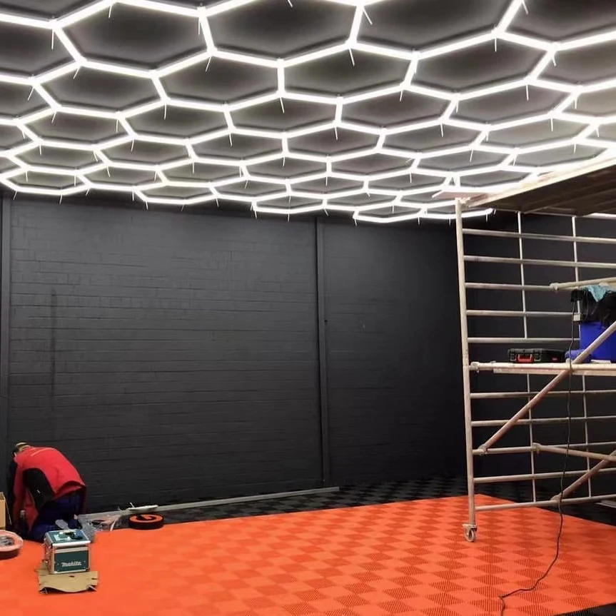 Прямые продажи с завода лучшие шестиугольные светодиодные потолочные светильники для автомойки система освещения гаража