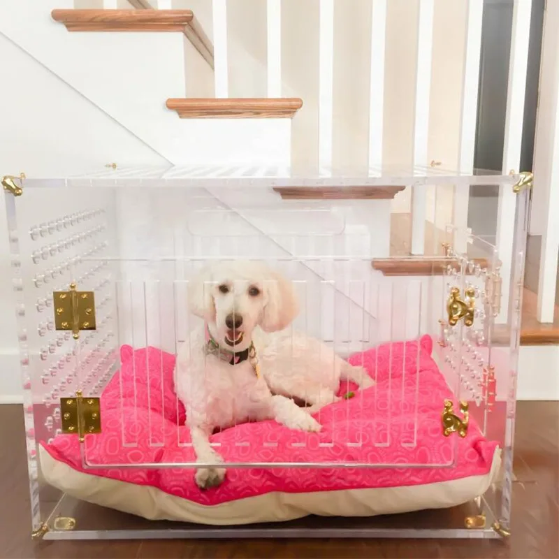 High quality Clear Acrylic Dog/Cat Bed,Lucite Pet Beds with Metal Hardware