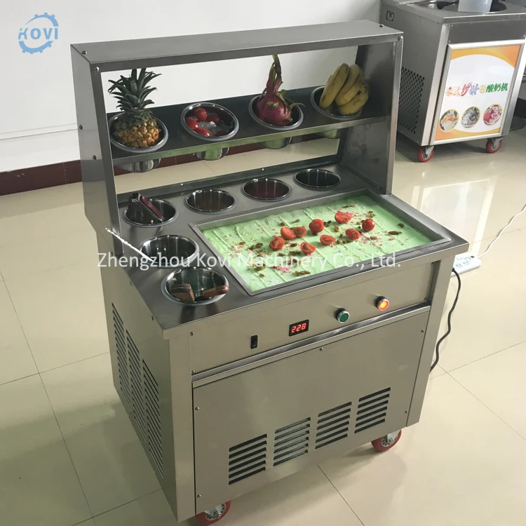 Flat round plate Thai fry roll ice cream pan fried ice rolled pan machine price