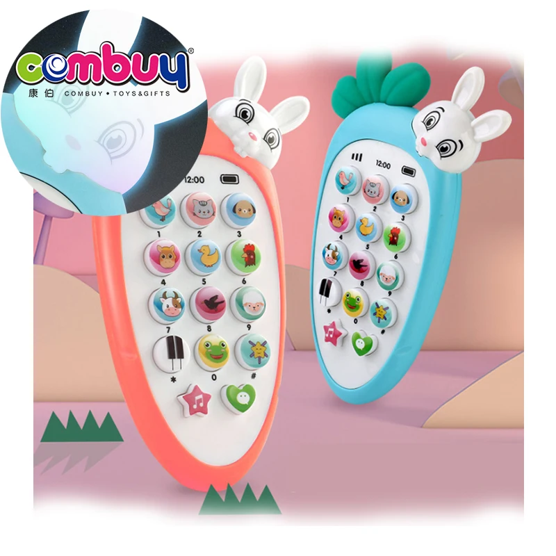 Mobile musical bite rabbit baby early learning kids cell phone toys