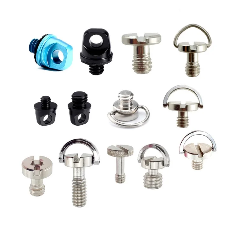 DSLR SLR Camera D-ring C-ring 1/4'-20 Slotted Stainless Steel Screw for Connection Tripod Monopod Quick Release Mounting Plate