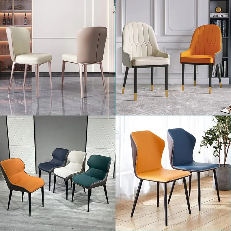 Italia style Luxury Dining Room Hotel Furniture Leather Armrest chair Upholstery Dining Chairs