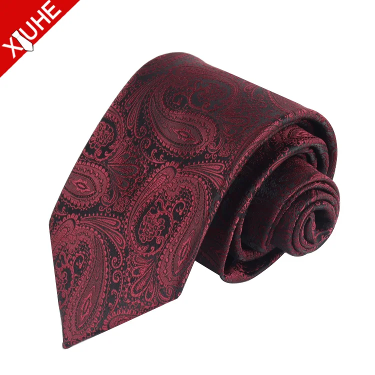 High Quality Jacquard Luxury Ties for Men Italian Floral Silk Paisley Neckties Custom Woven Mens Polyester Ties