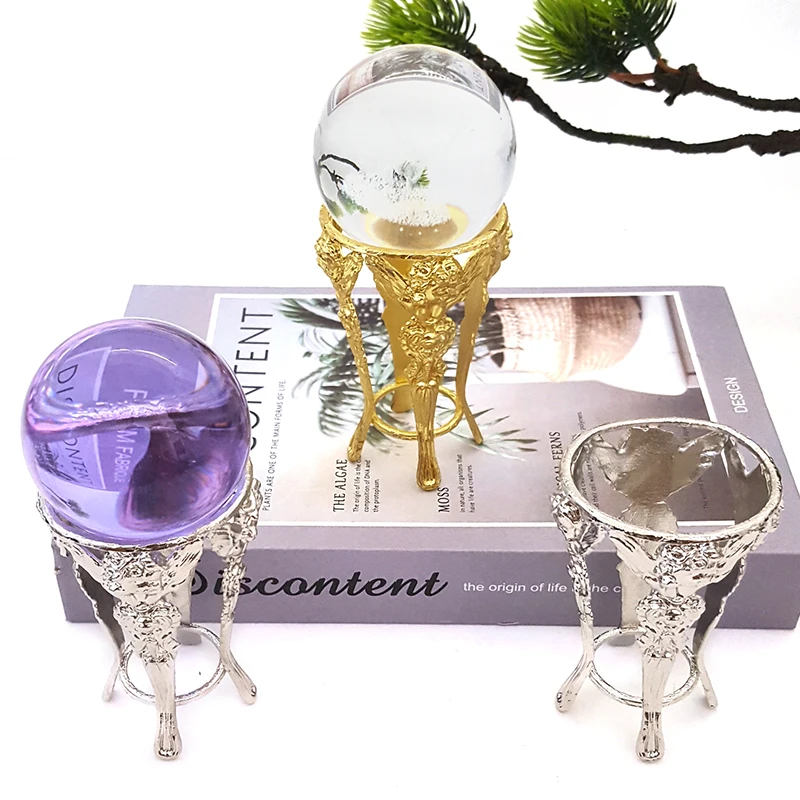 Creative Design Metal Tripod Holder Crystal Ball Bracket Base Crystal Sphere Stand Home Decoration