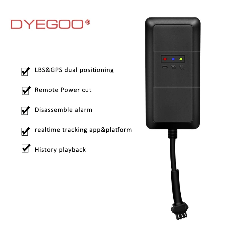 DYEGOO gsm gps gprs tracker TK110  sms commands history playback hidden gps tracking device for car scooter platform
