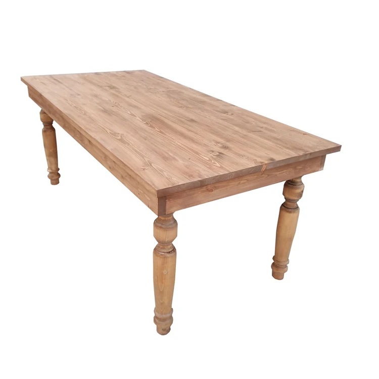 Hard solid wood dining farm table chair