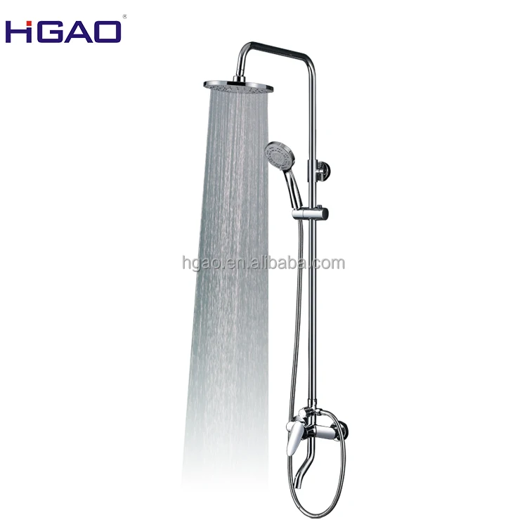 Professional Modern Single Bath Shower Mixer Set Durable Brass Stainless Steel Chrome Surface Contemporary Rain Colonna Doccia