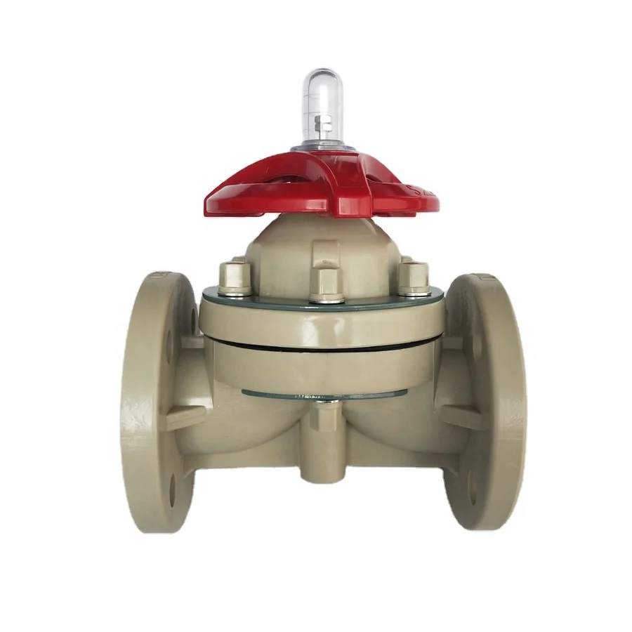 Double Flange Plastic Diaphragm Valve in  UPVC, CPVC, PPH, PVDF, FRPP