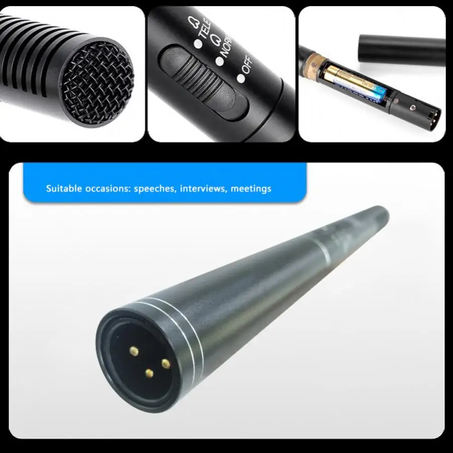 SUM-MG2 Shotgun Microphone with Sponge Cover Interview Microphone for DSLR Camera Camcorder Effective Range