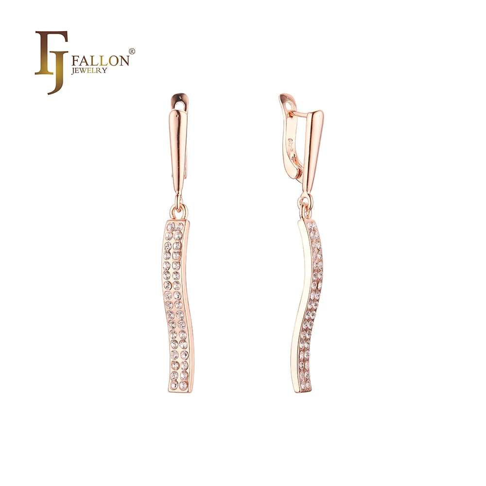 F82200047 FJ Fallon модные ювелирные изделия серьги с покрытием из 585 розового золота на основе латуни