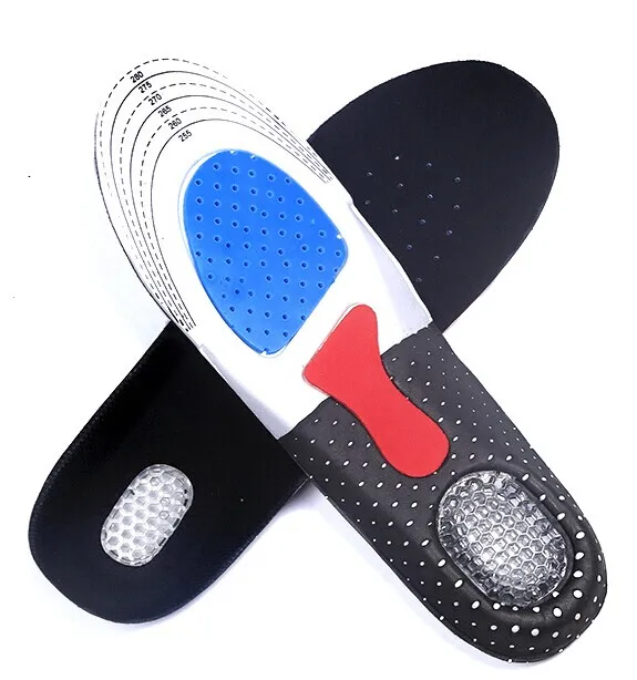 Shock Absorb Sport Shoe Insoles with TPE Gel Heel Cushion to Protect Heel and Relief Plantar Fasciitis