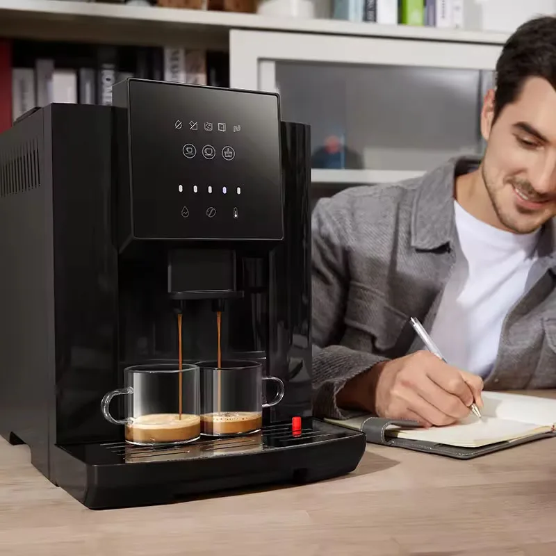 Горячая распродажа полностью автоматическая электрическая цифровая умная Кофеварка 4 в 1 мини-машина для приготовления кофе с сенсорным экраном кафе
